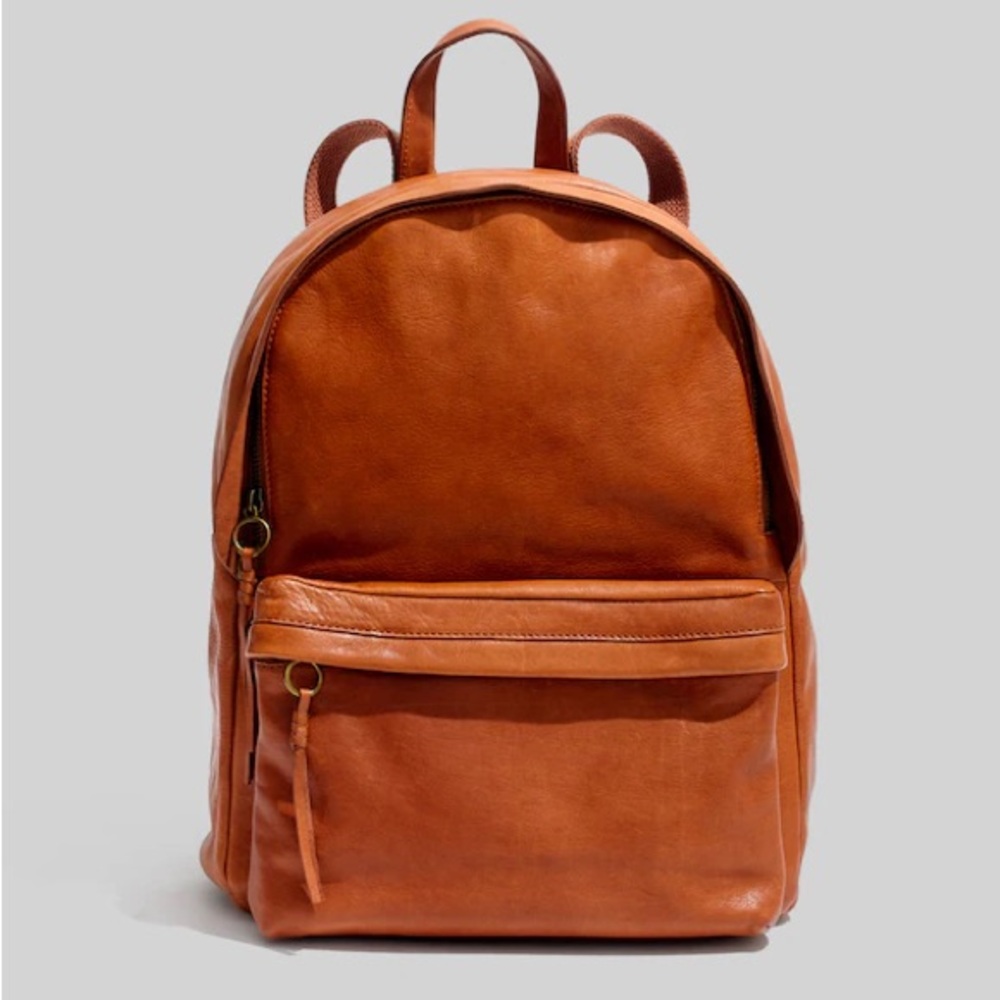 Leather Daypack Backpack - Tan